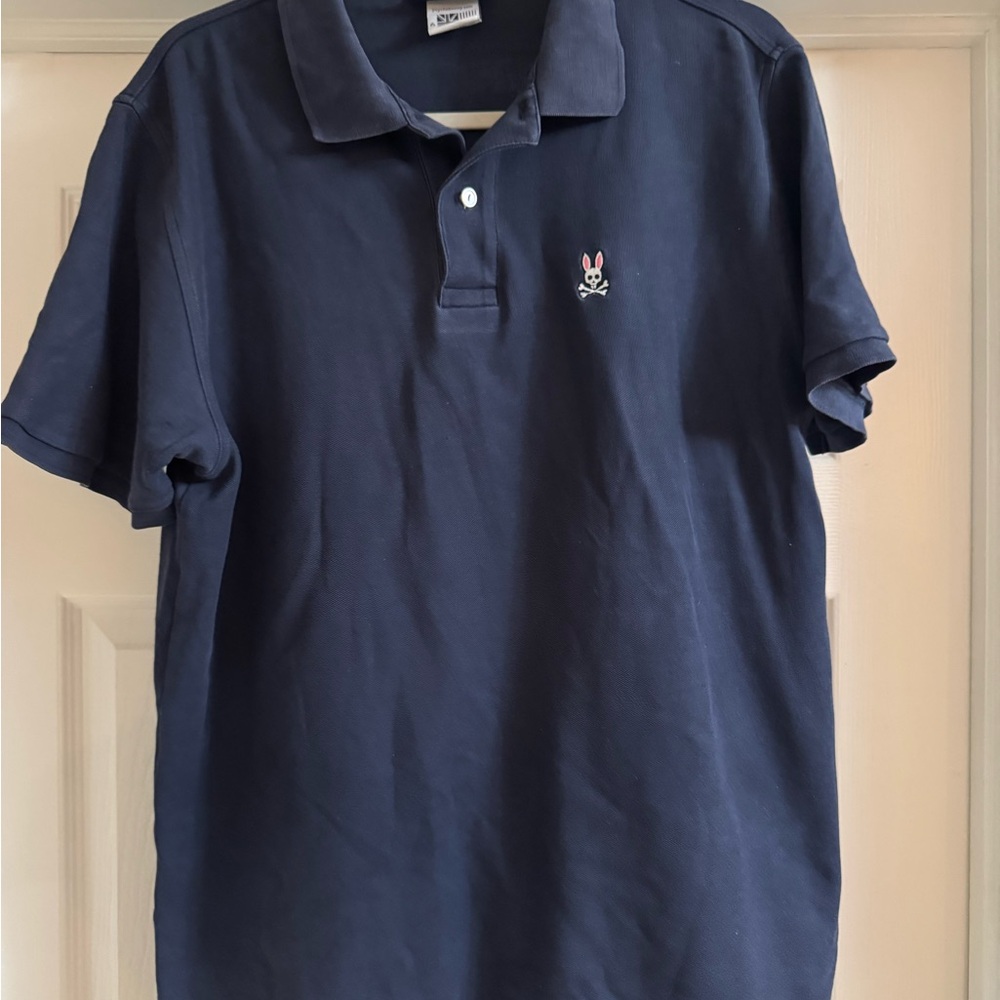Psycho Bunny Men's Navy Polo Shirt size large